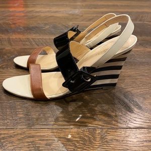 Kate spade striped wedge heel